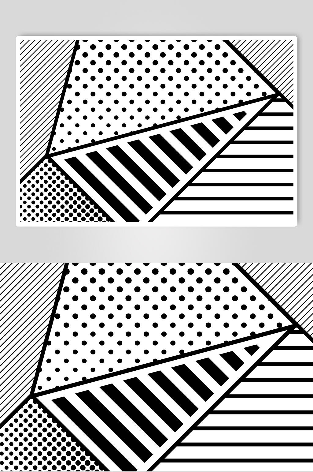 黑白三角形孟菲斯几何线条贴图图片