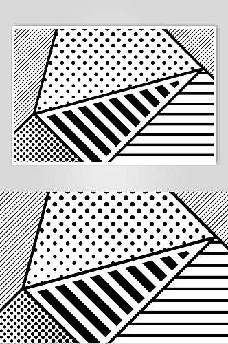 黑白三角形孟菲斯几何线条贴图图片