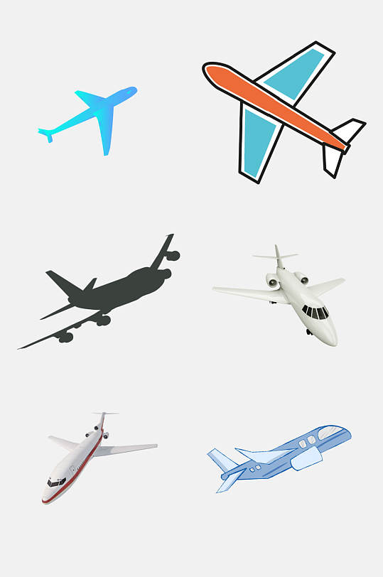模型航空飞机免抠元素