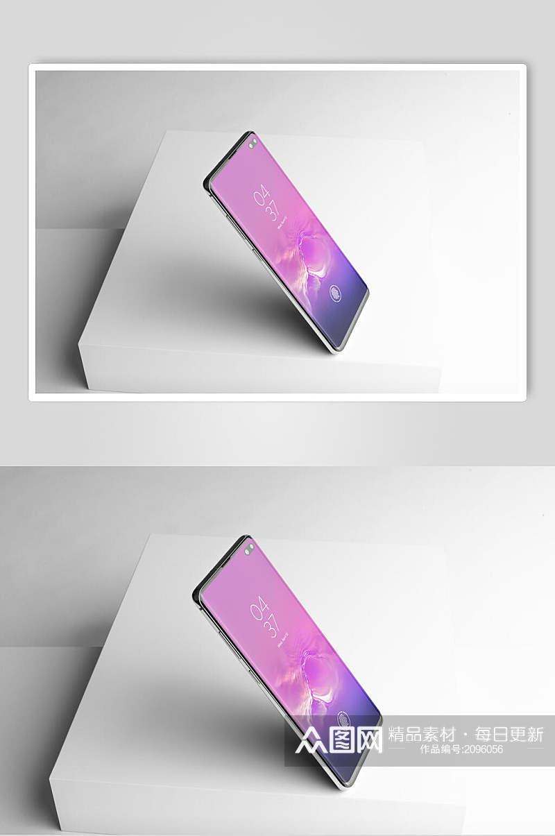 紫色手机APP界面展示样机效果图素材