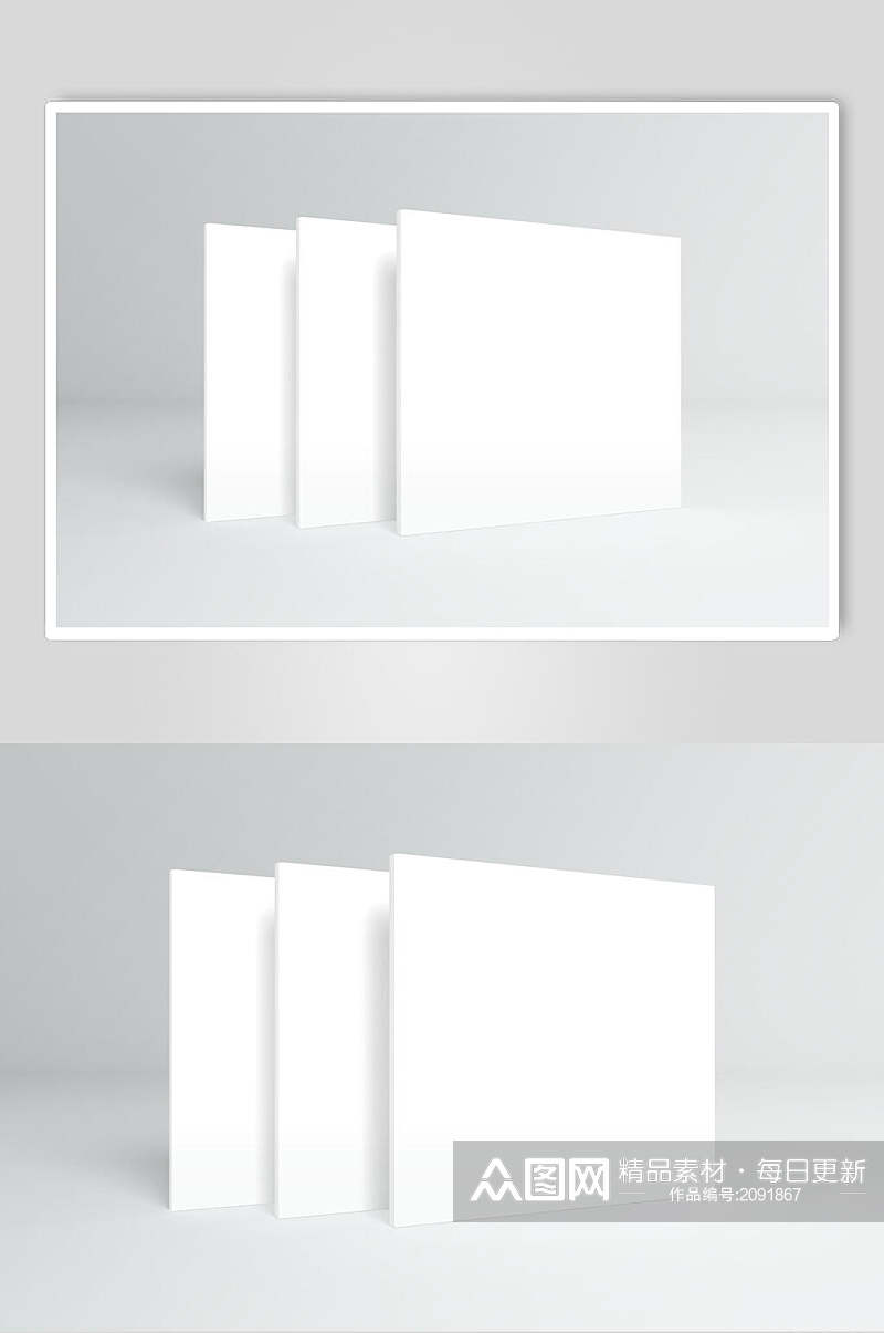 白色精致光盘包装贴图样机效果图素材