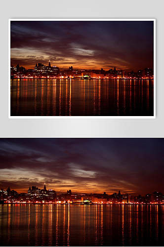 夜空繁华城市高清图片