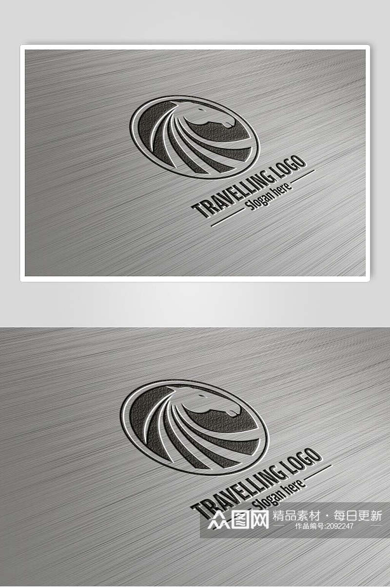 木纹材质logo样机效果图素材
