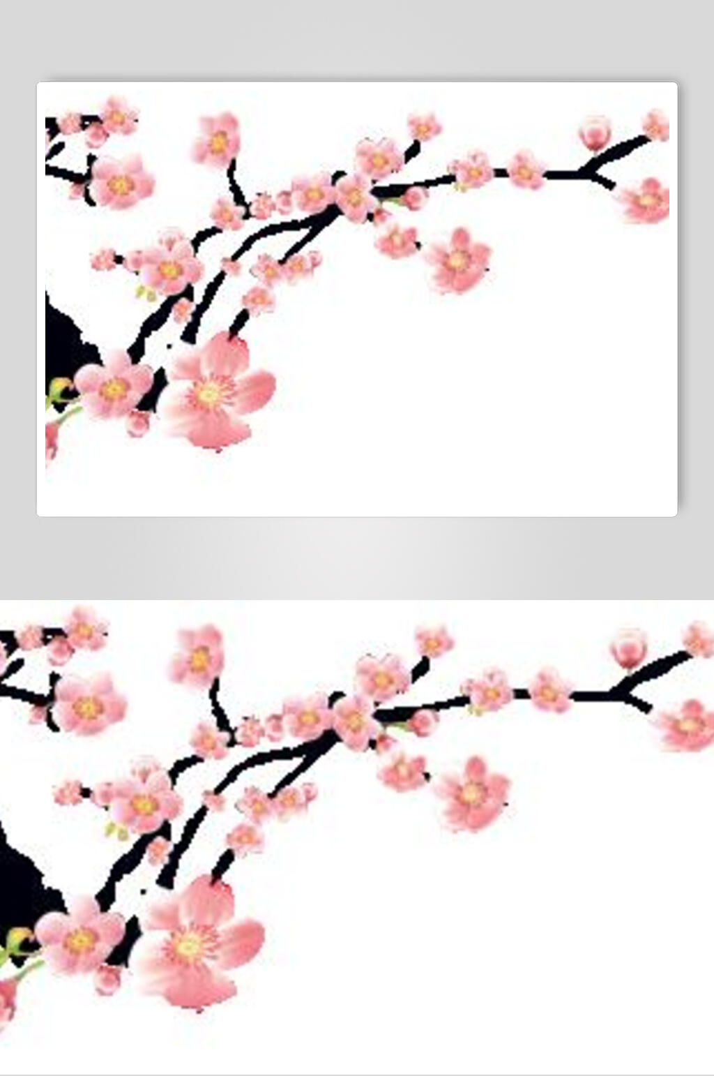 简洁创意粉色花卉桃花素材素材