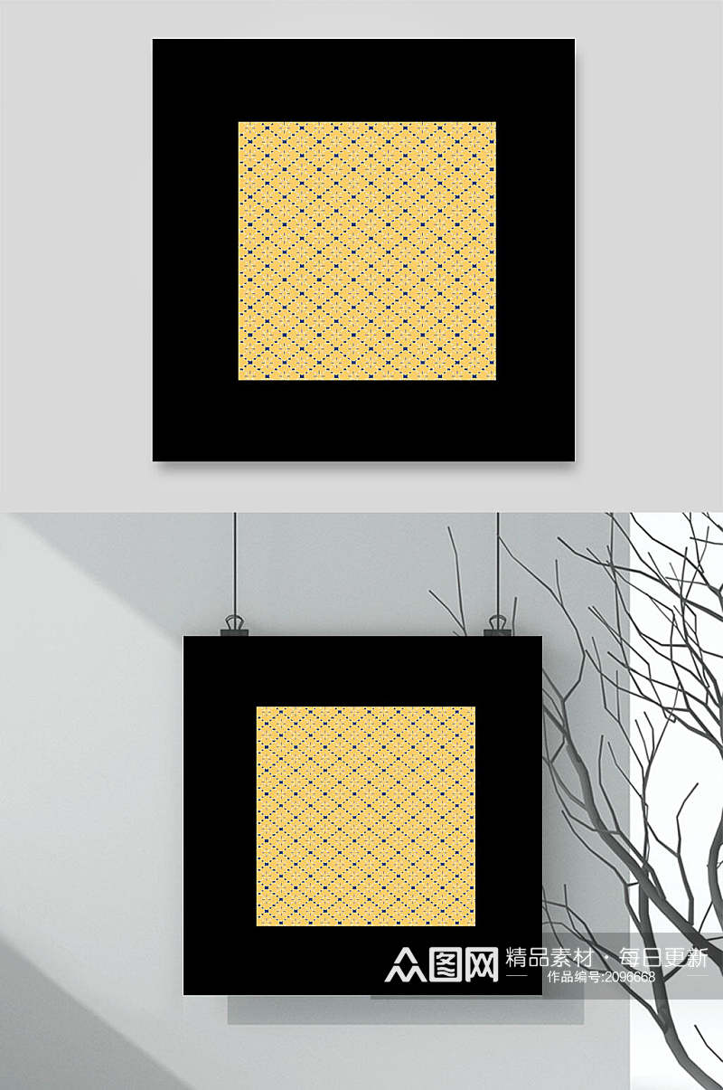 黄色中式古典传统花纹背景素材转换素材