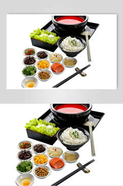 红油火锅米线美食图片