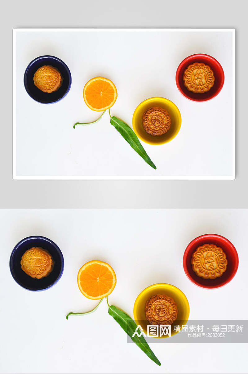 简洁中秋节月饼食物图片素材