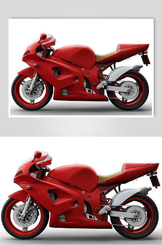 炫酷红色摩托车设计素材