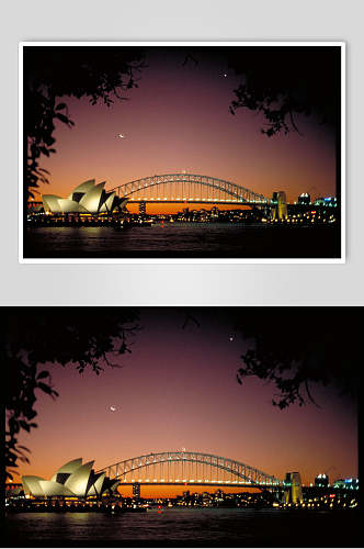 夜空城市大桥星空摄影图片
