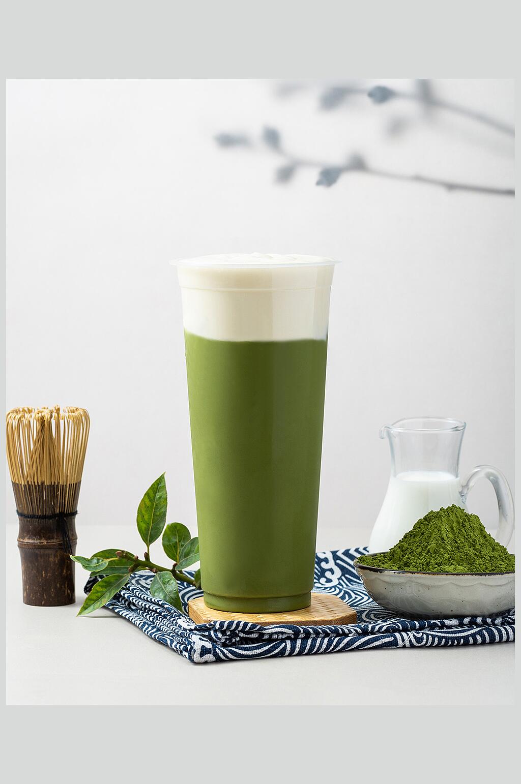 营养抹茶果汁奶茶食物摄影图片素材