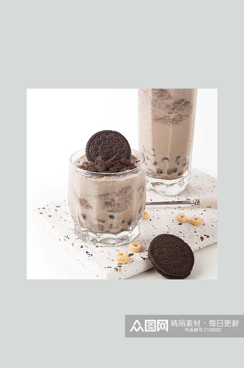 奶茶巧克力饼干摄影图片素材