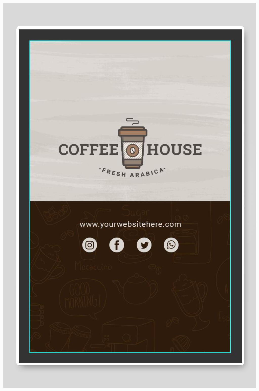 灰黑色咖啡餐牌海报素材