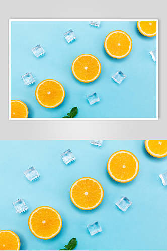 冰镇橙子水果摄影图片
