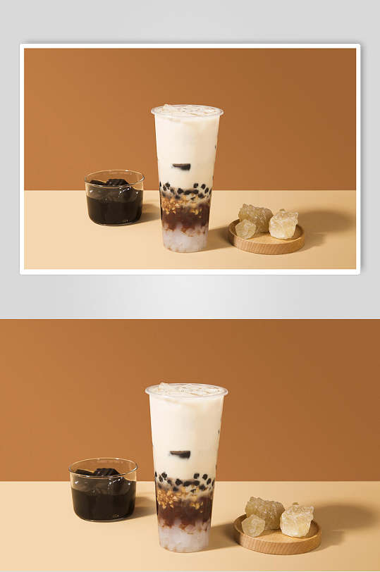 黑糖香芋果汁奶茶食品摄影图片