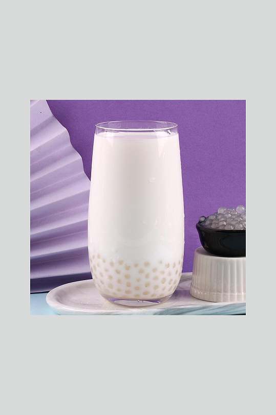 白色珍珠奶茶摄影图片