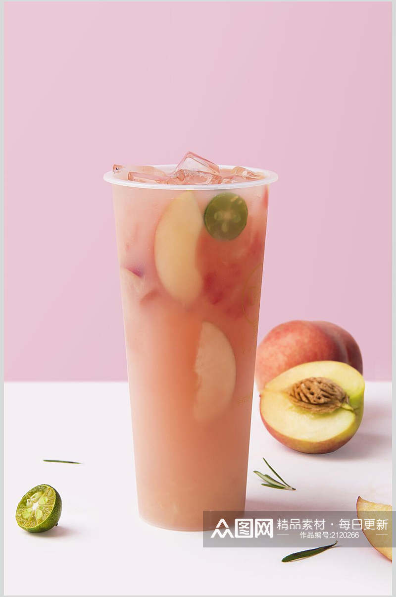 紫色水蜜桃水果果汁奶茶食物高清图片素材