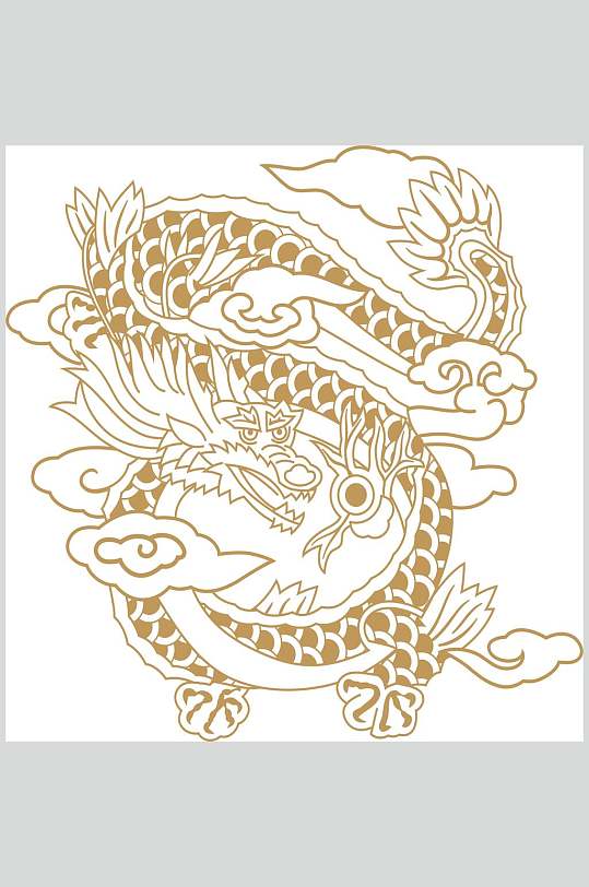 大气简约金黄色龙纹图片矢量素材