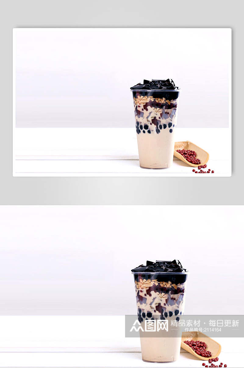 简洁烧仙草果汁奶茶美食摄影图片素材