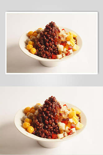 红豆芋圆冰粉美食高清图片