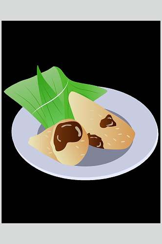 鲜香美味豆沙粽子端午节插画元素