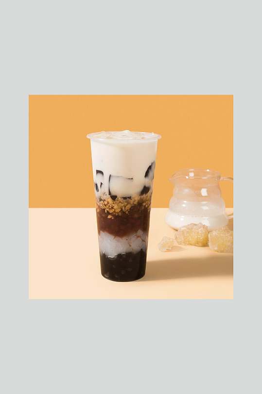 招牌烧仙草奶茶食物摄影图片