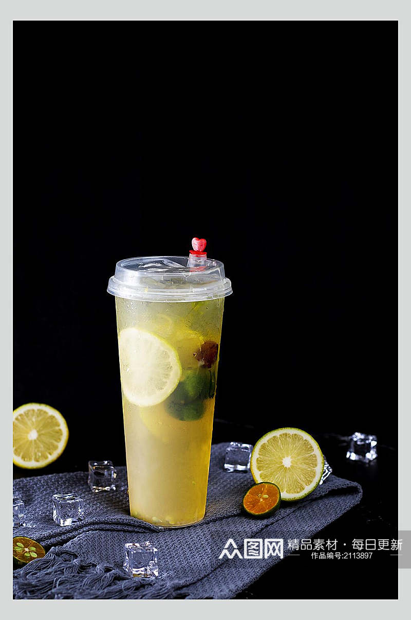 柠檬果汁奶茶食品图片素材