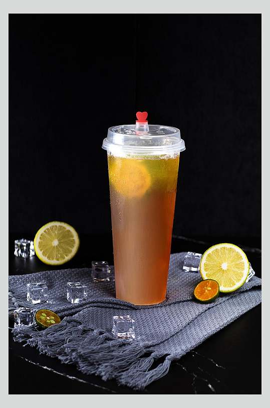 柠檬乌龙茶果汁奶茶食品图片