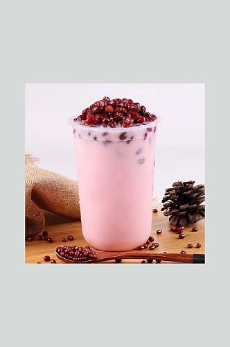 红豆奶茶食物摄影图片