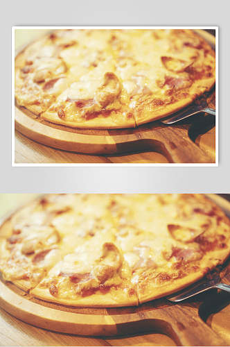 芝士火腿披萨美食图片