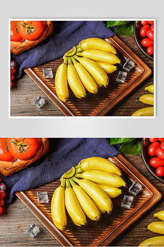 品质冰镇香蕉水果摄影图片