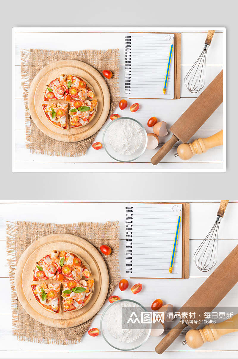 时尚披萨食材美食摄影图片素材