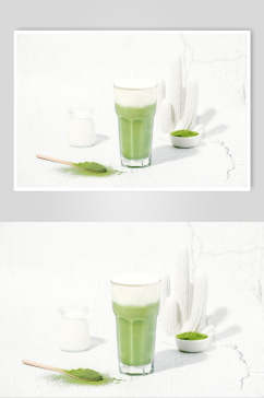 简洁抹茶果汁奶茶食物图片