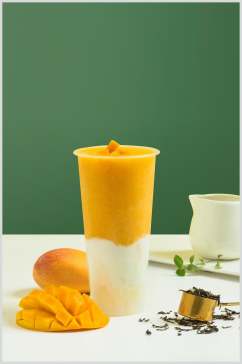 芒果奶茶果汁摄影图片