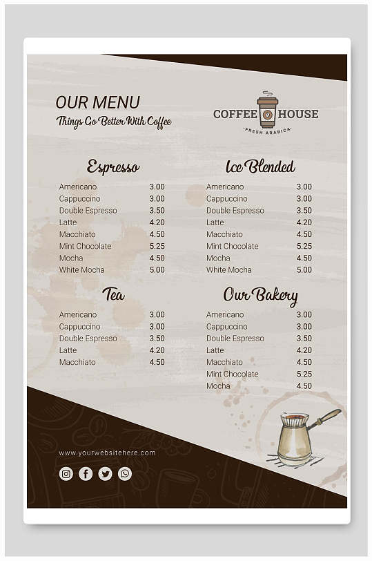 饮品咖啡餐牌海报
