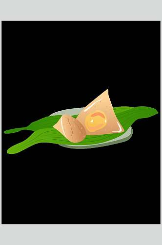 新鲜美味咸蛋黄粽子端午节插画元素