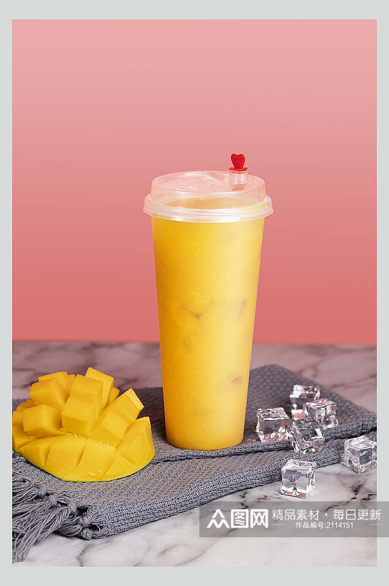 芒果果汁奶茶美食摄影图片素材