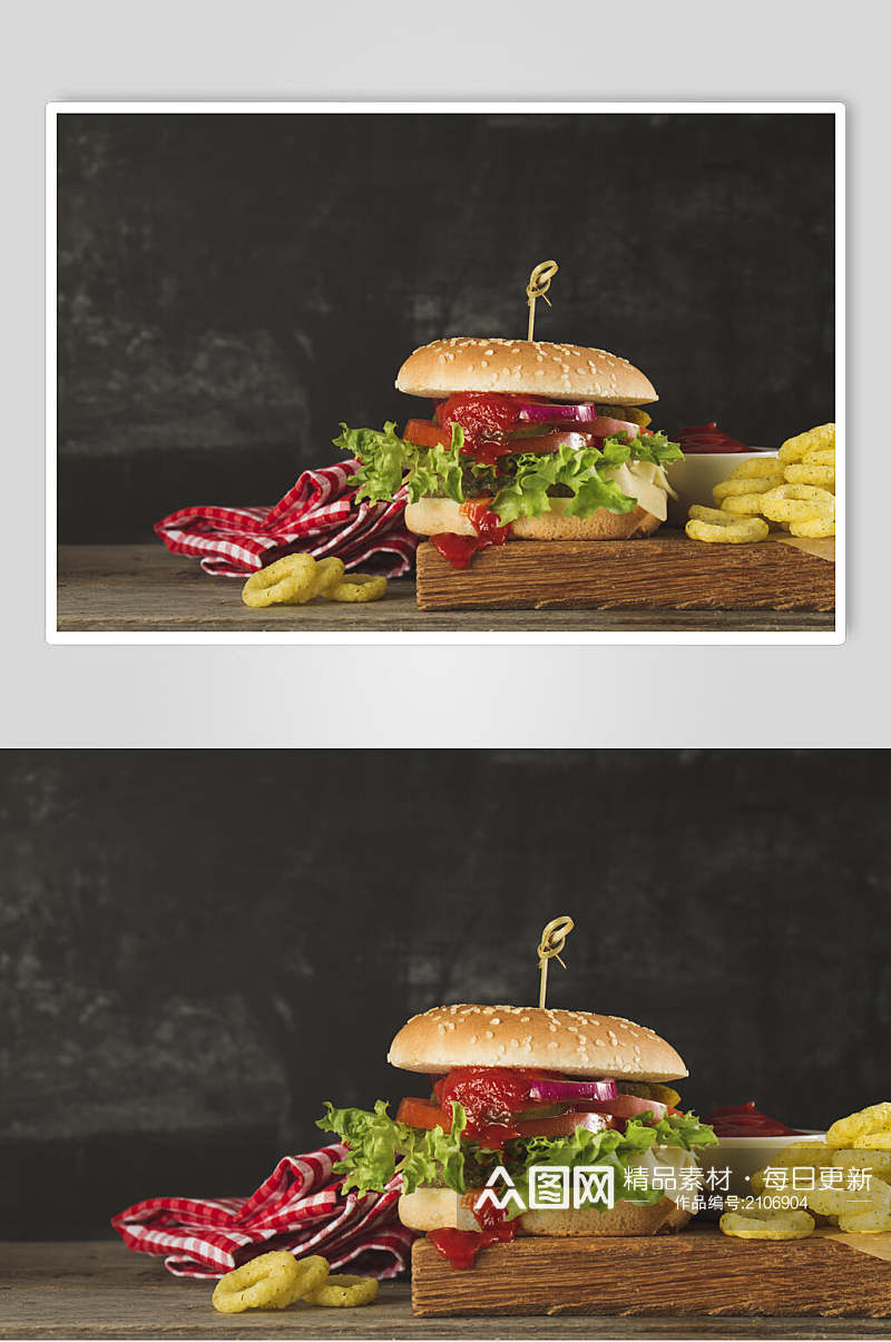 西餐汉堡炸鸡美食图片素材