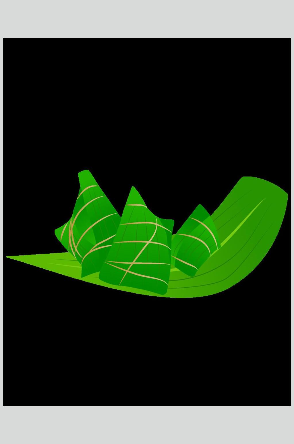 黑底粽子端午节插画元素素材