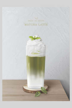 奶盖绿茶美食宣传海报