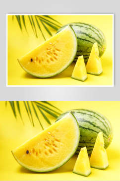 黄心西瓜水果食物图片