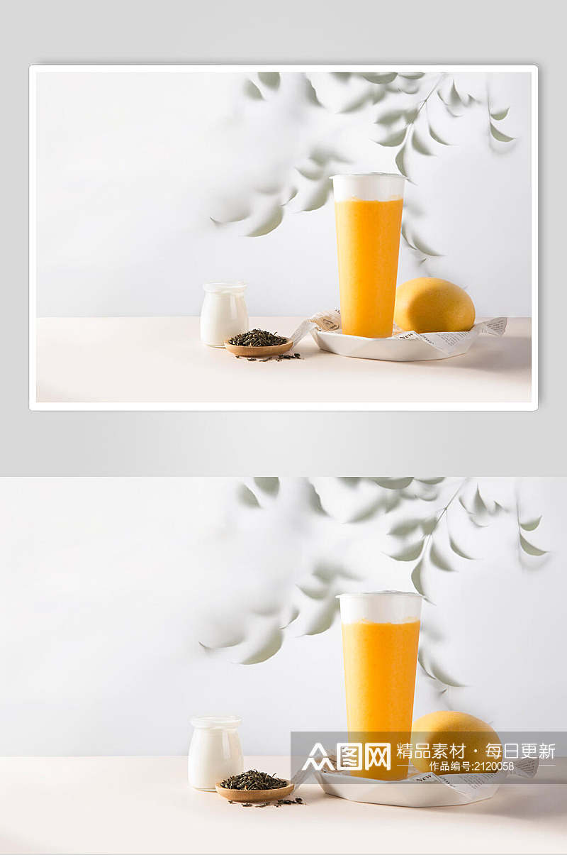芒果果汁奶茶食物高清图片素材