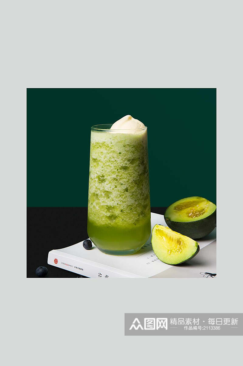 绿色百香果奶茶摄影图片素材
