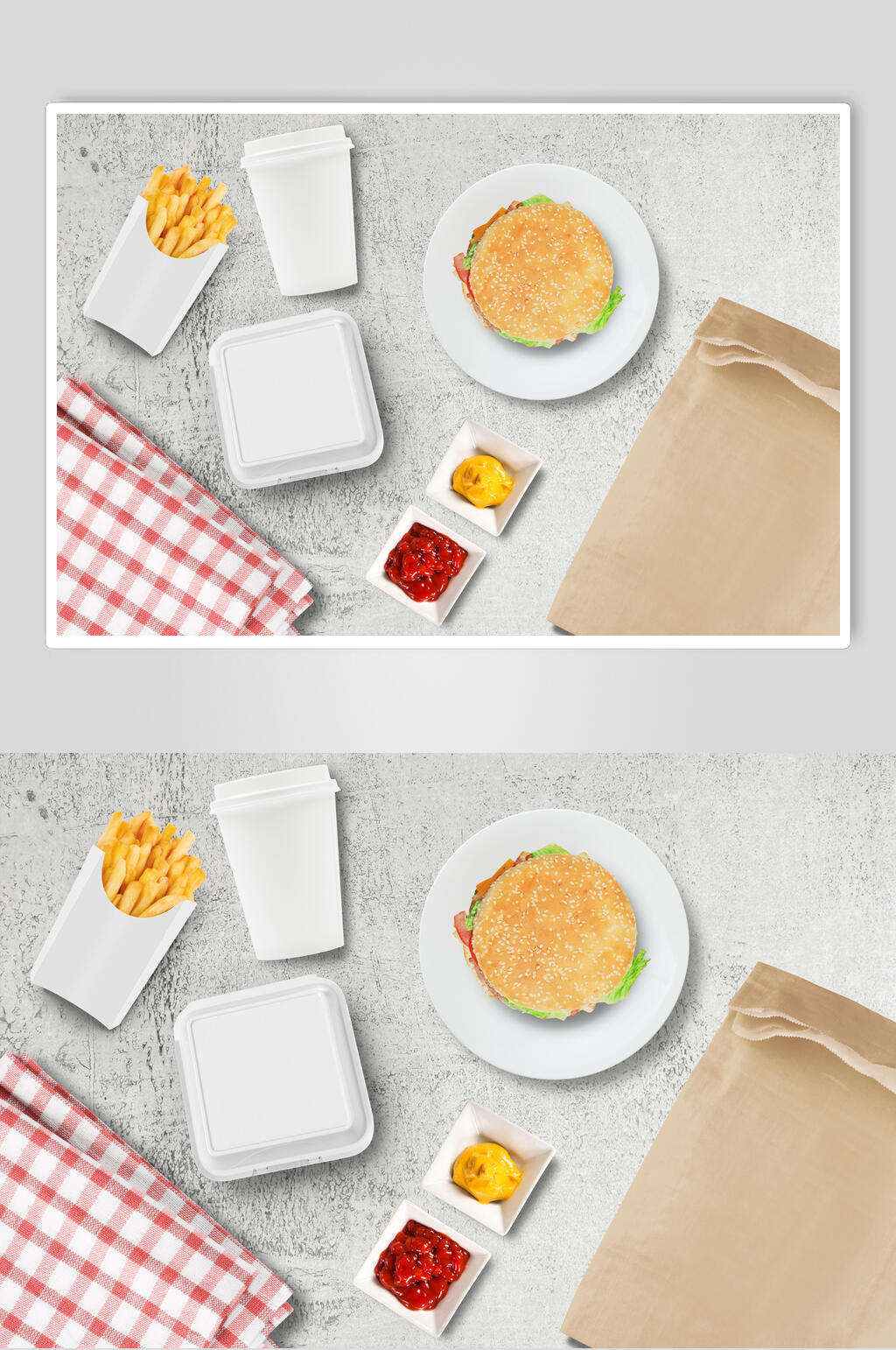 汉堡炸鸡美食摄影图片素材