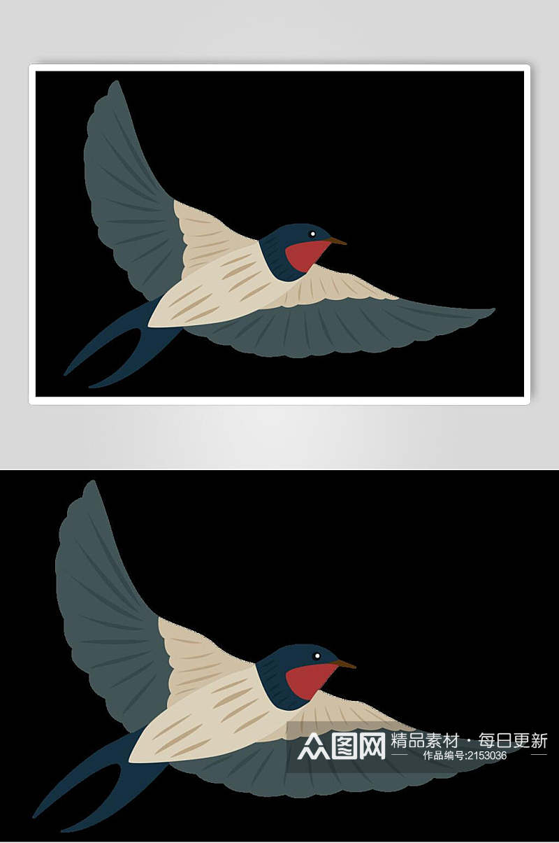 彩色燕子动物矢量插画素材素材