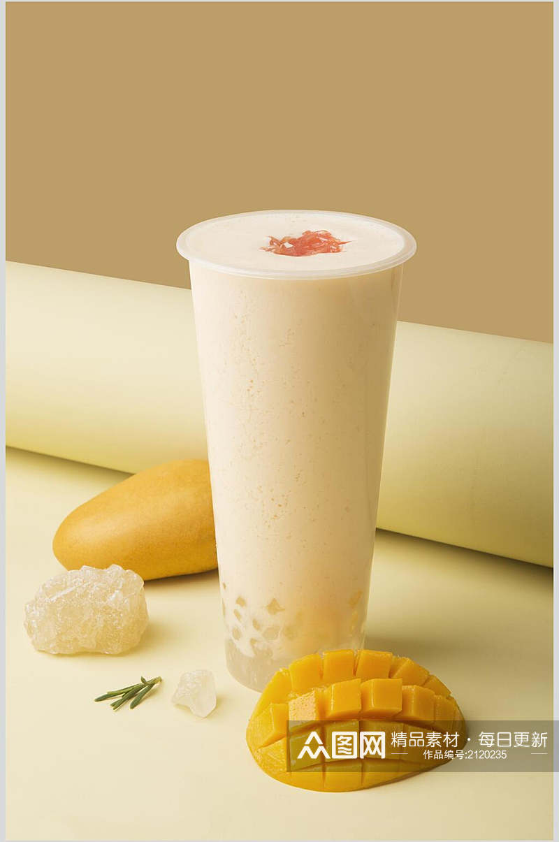 新鲜芒果果汁奶茶食物高清图片素材