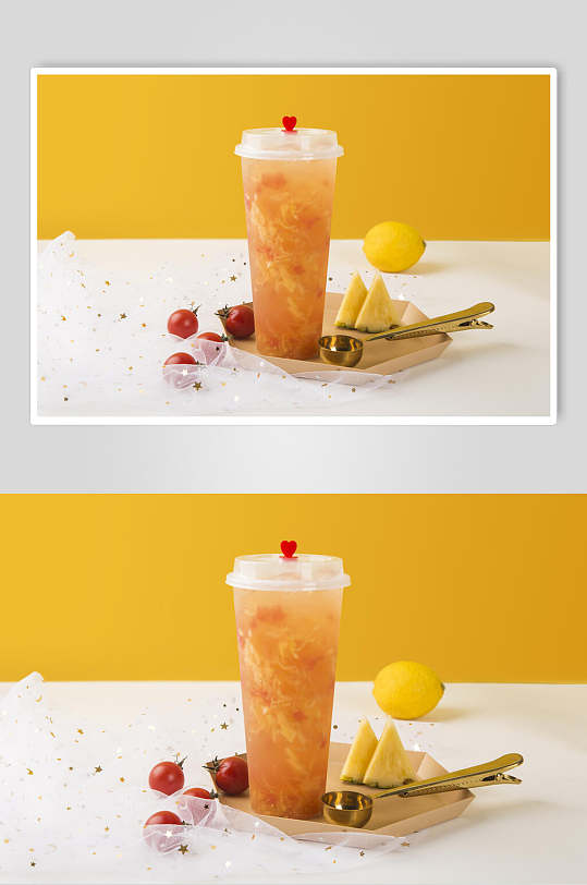 清新招牌果汁奶茶食物摄影图片