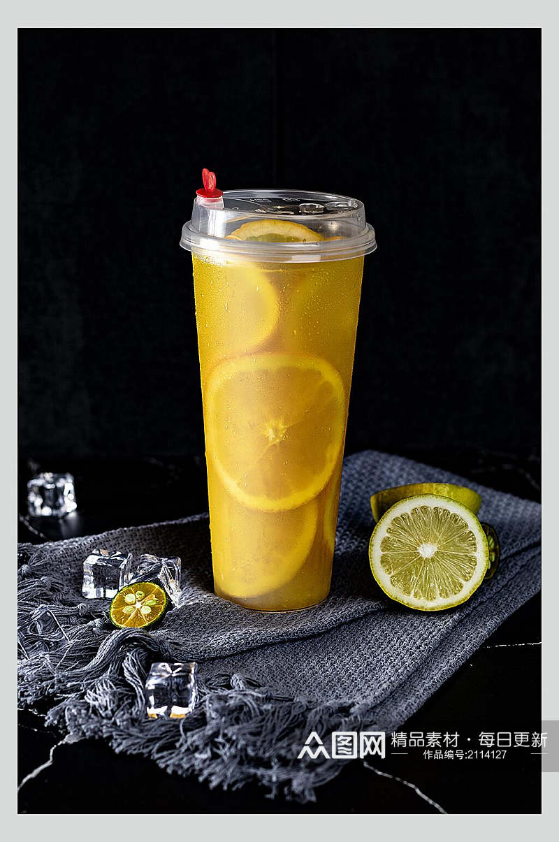 柠檬果汁奶茶美食摄影图片素材