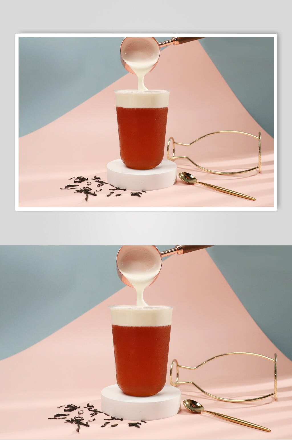 招牌奶盖果汁奶茶美食图片素材