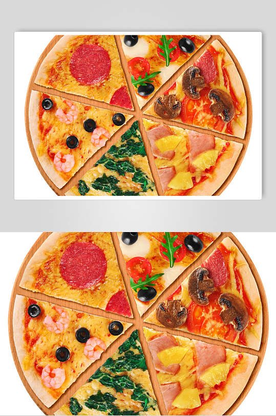 披萨拼盘食物图片