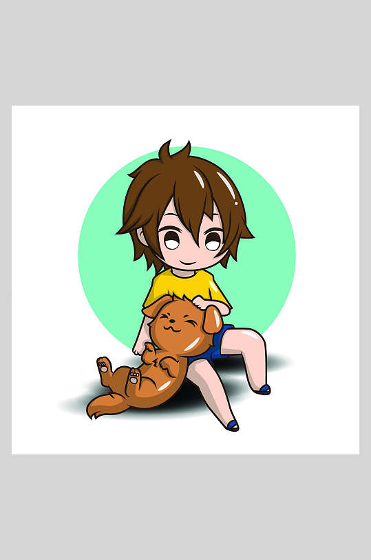 卡通动漫人物通话人物矢量插画